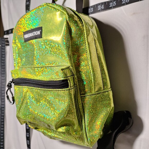 NWT Vibedration Hydration Backpack w/o bladder, small - Yellow Green Glitter - Picture 3 of 14